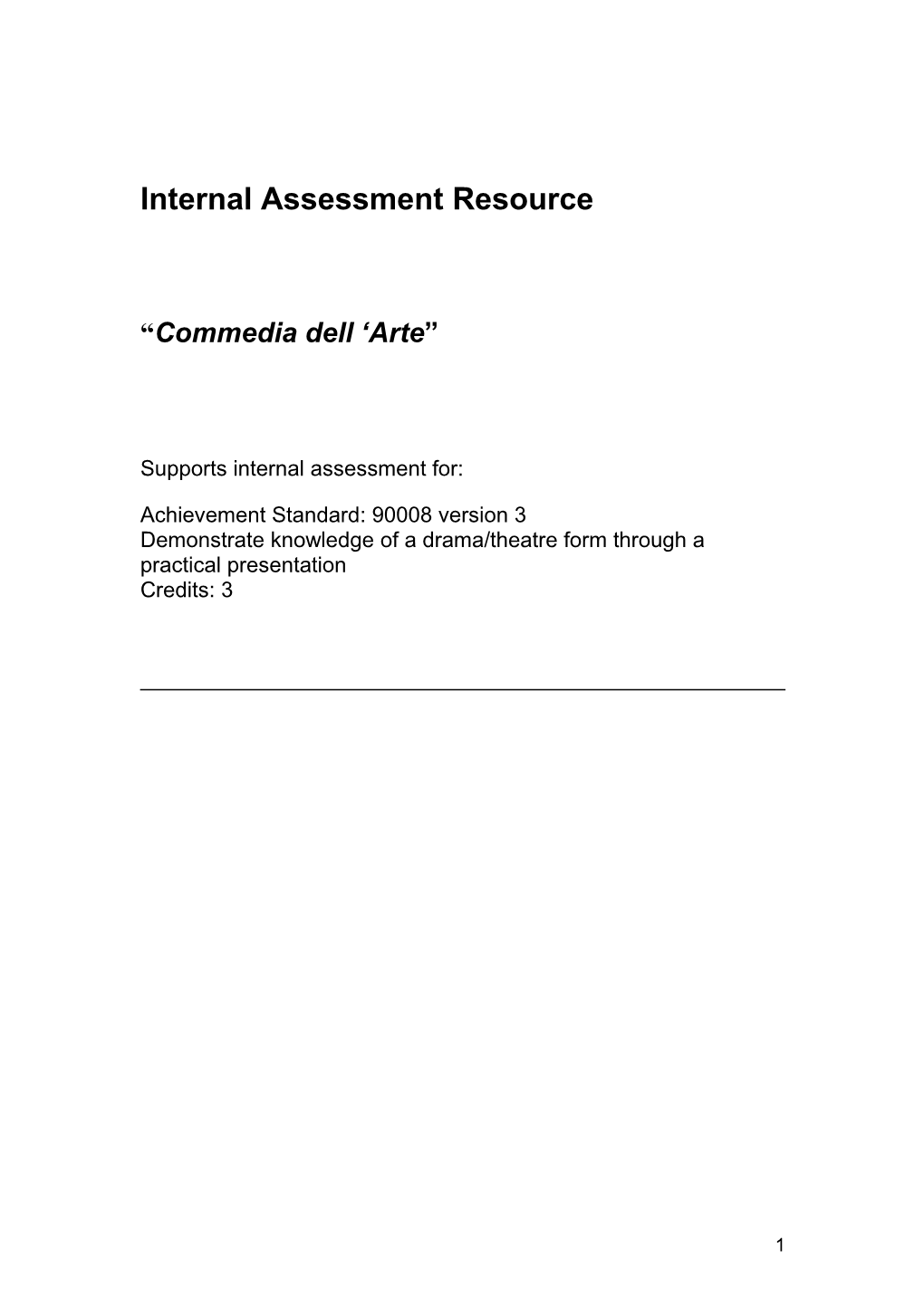 Internal Assessment Resource