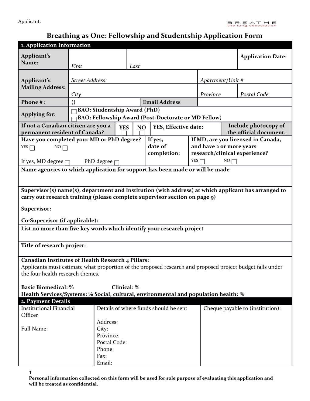 Allergen TOPIGEN Industrial Post Doctoral R&D Fellowhip Application Form