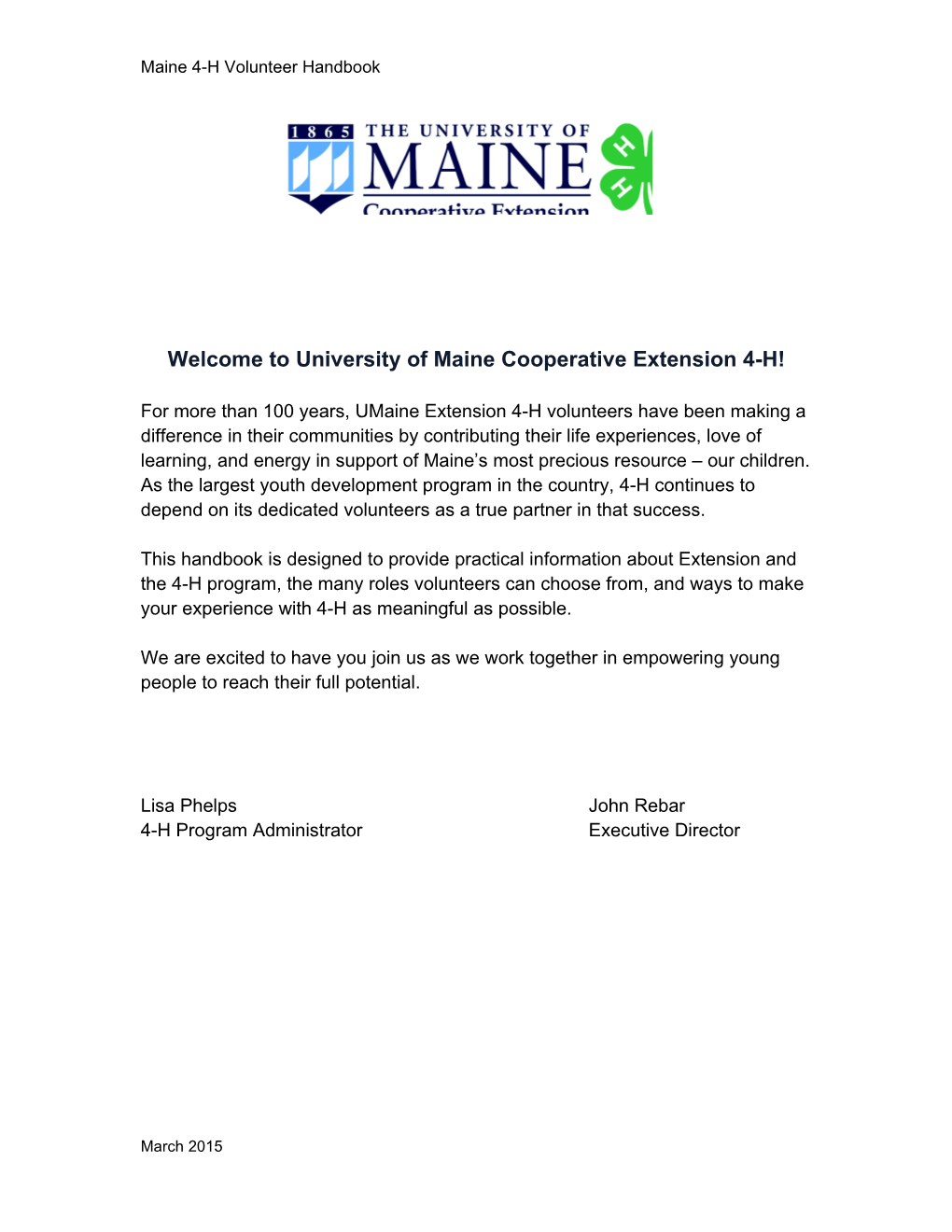 Welcome to University of Maine Cooperative Extension 4-H!