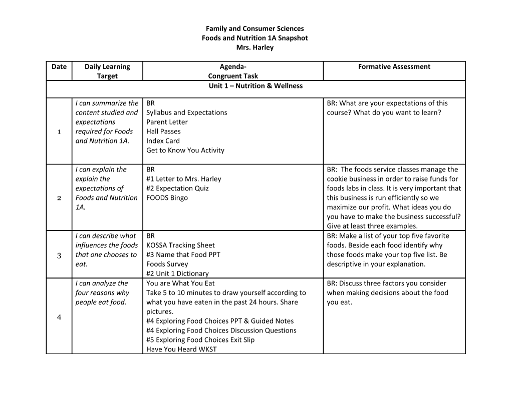 Family and Consumer Sciences s5