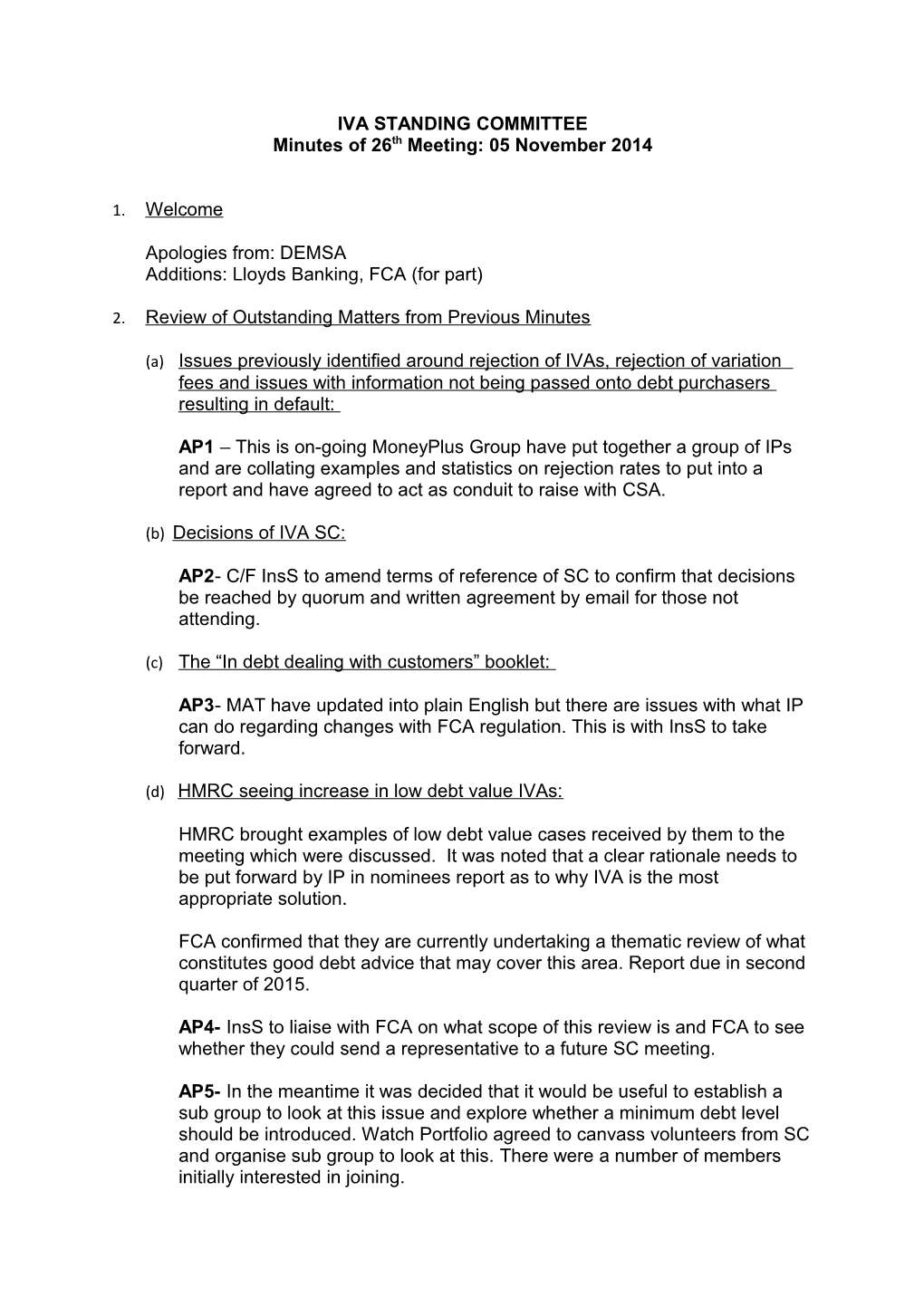 Minutes of IVASC Meeting 05 November 2014- Draft
