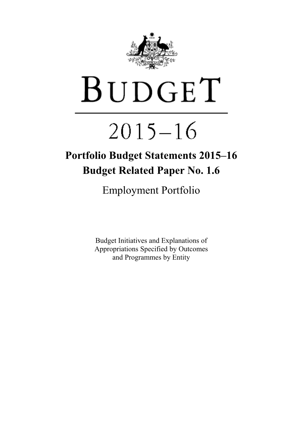 Budget Related Paper No. 1.6