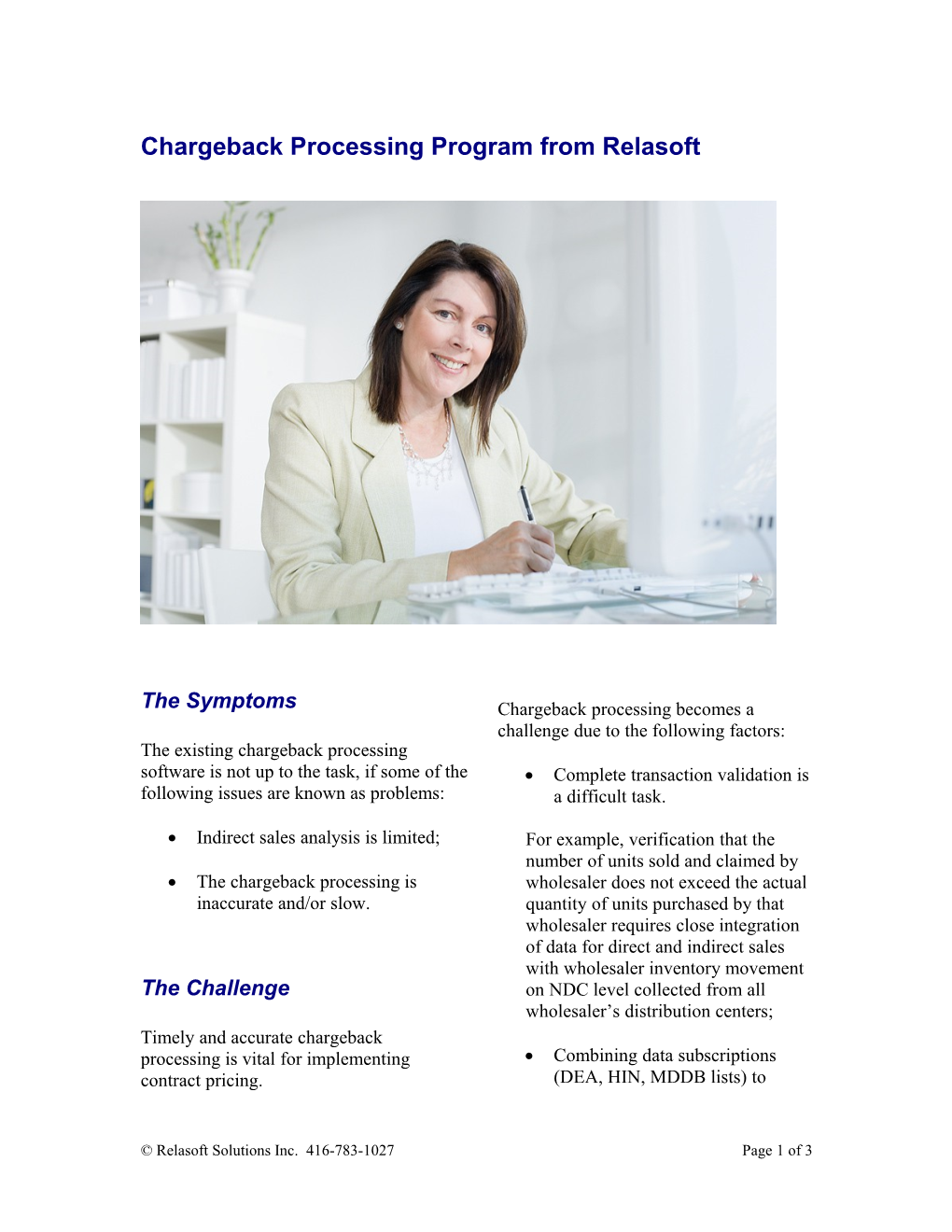 Chargeback Processing Program from Relasoft