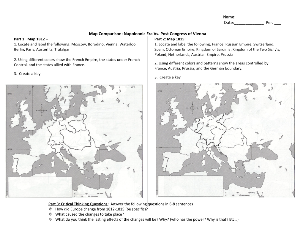 Map Comparison: Napoleonic Era Vs. Post Congress of Vienna