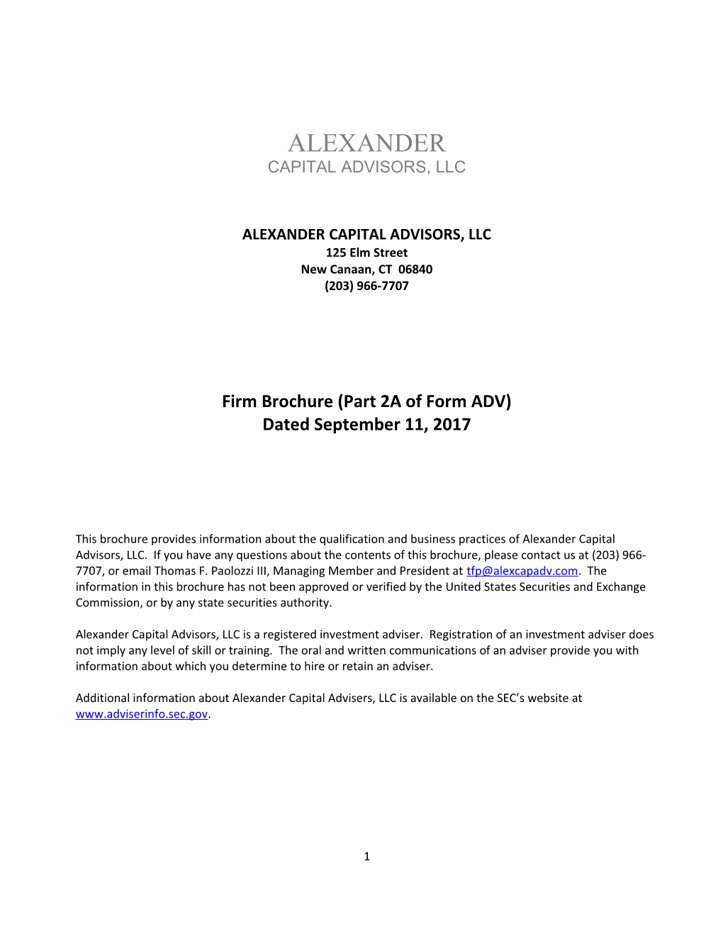 Alexander Capital Advisors, Llc