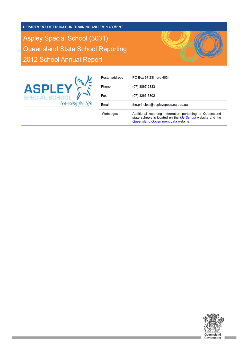 Aspley Special School Annual Report 2012