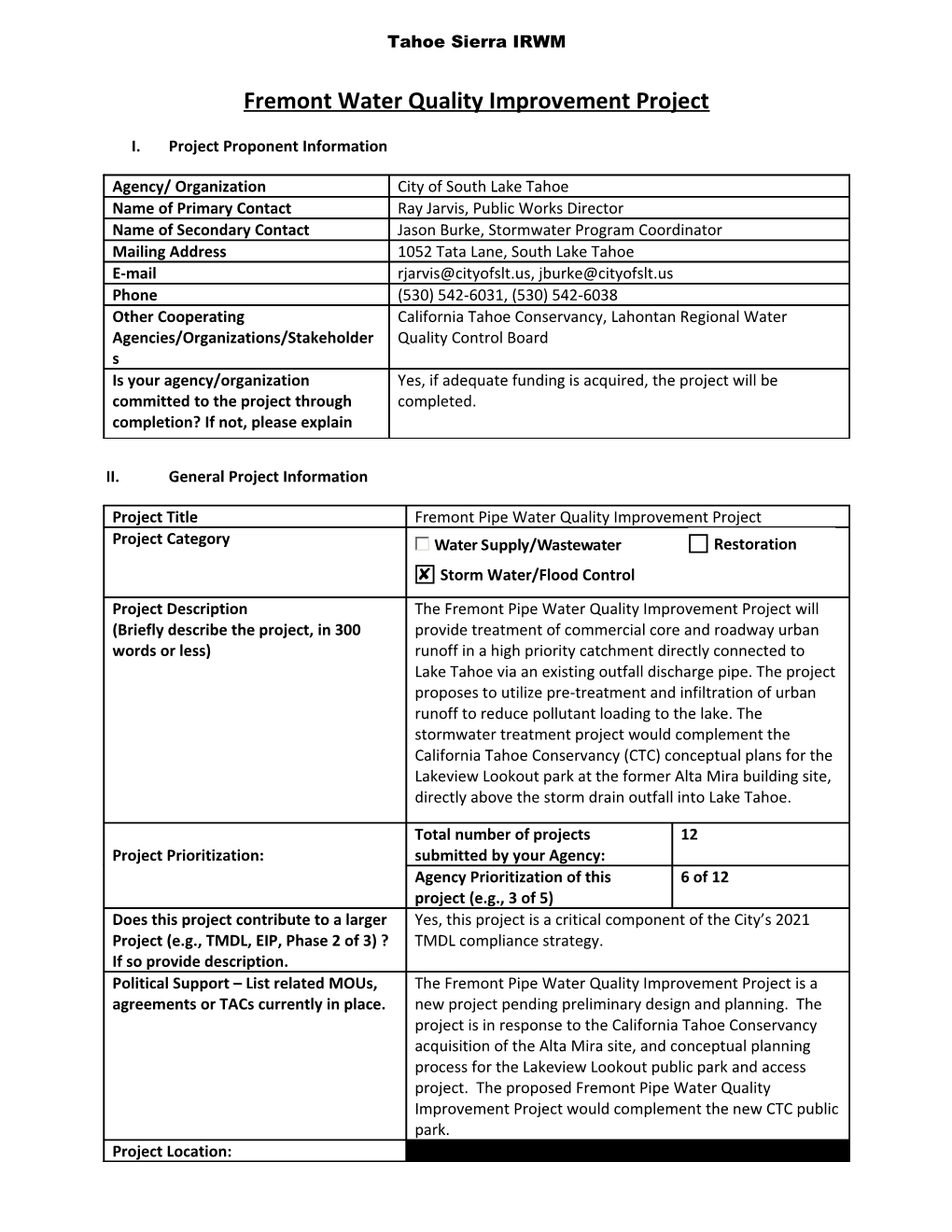 Handout 2 Project Information Form s7