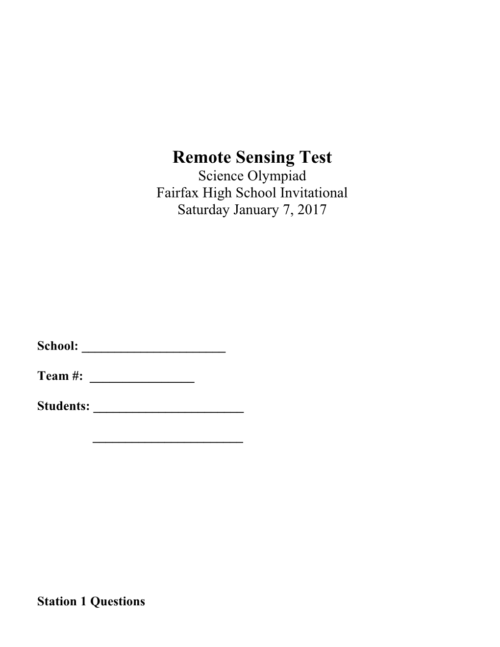 Remote Sensing Test