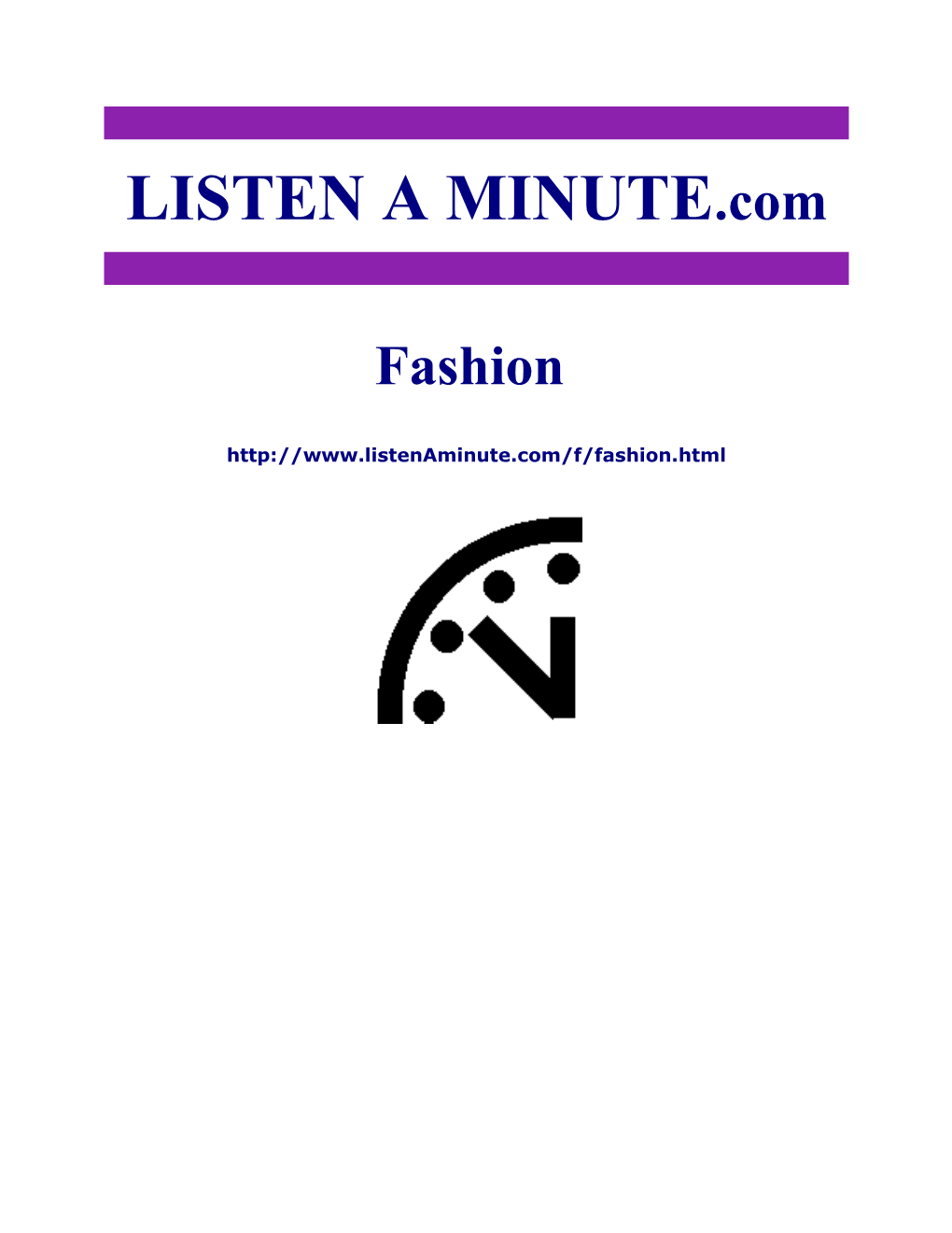 Listen A Minute.Com - ESL Listening - Fashion