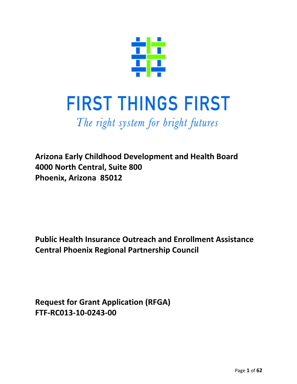 Arizona Early Childhood Development and Health Board s7