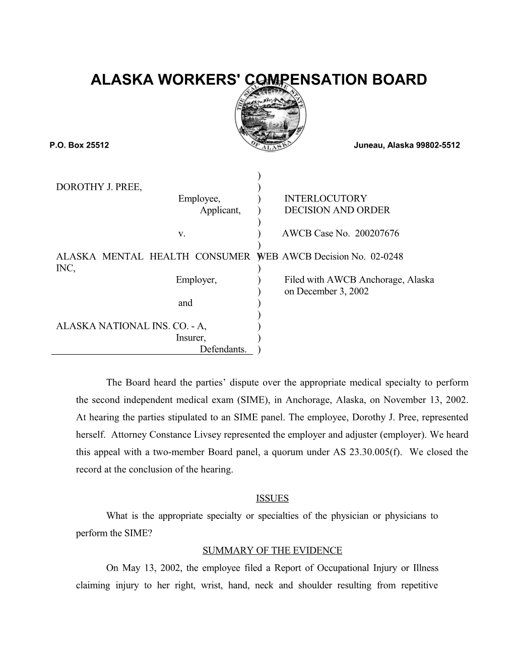 Alaska Workers' Compensation Board s61
