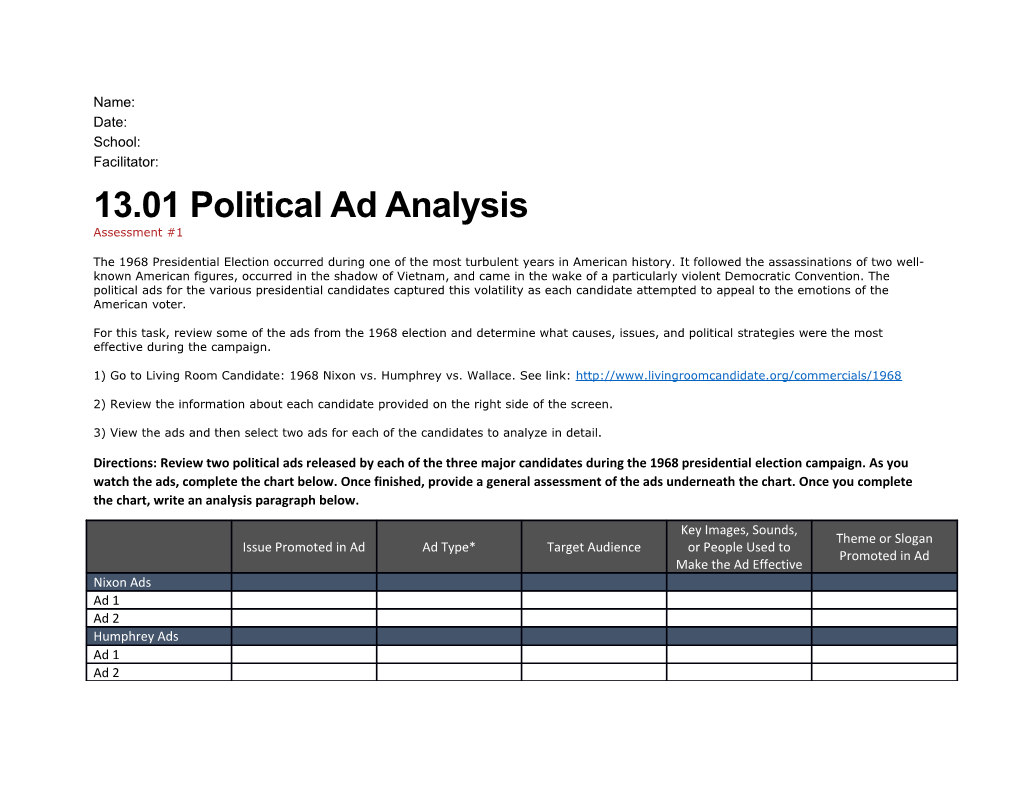 13.01 Political Ad Analysis
