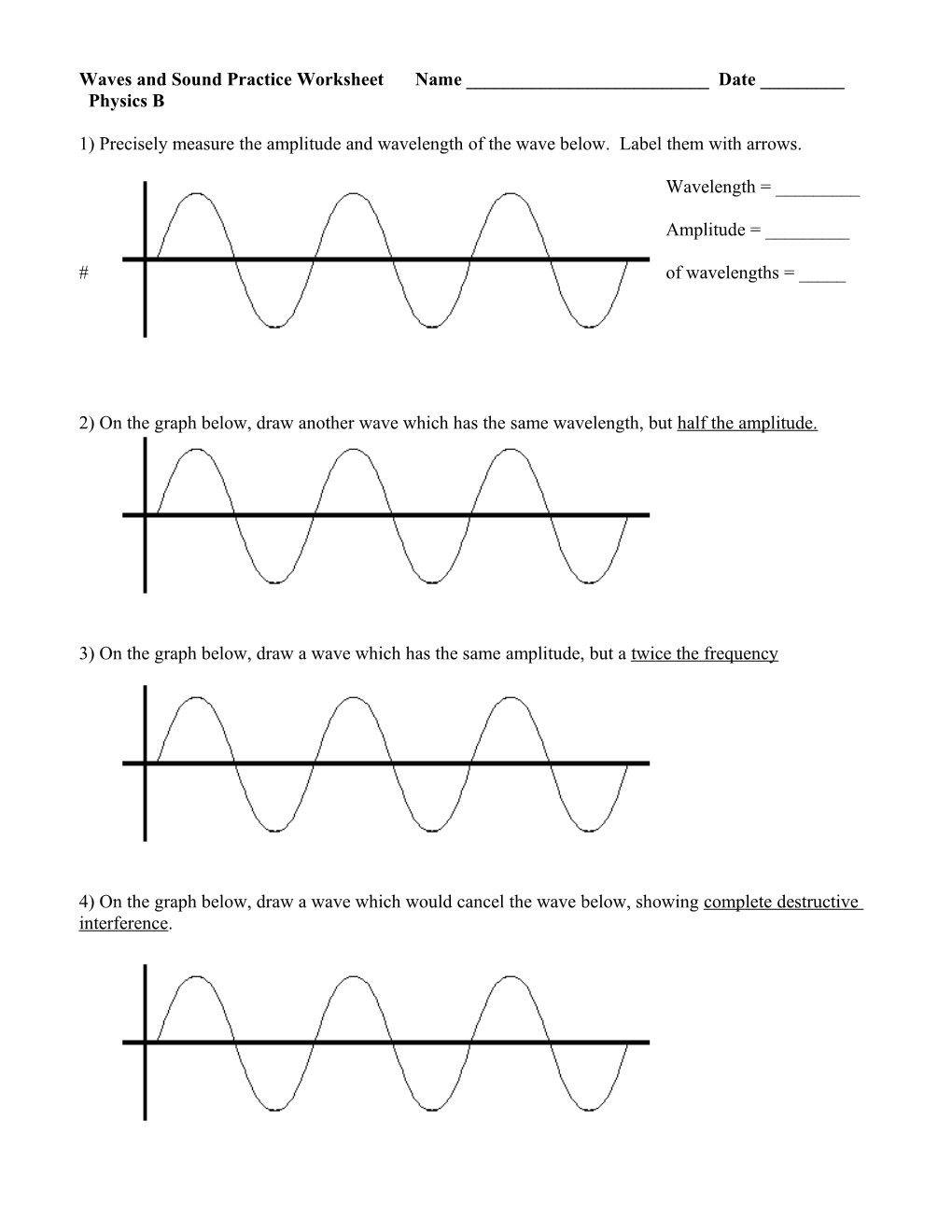 Wave Graph Practice Worksheet