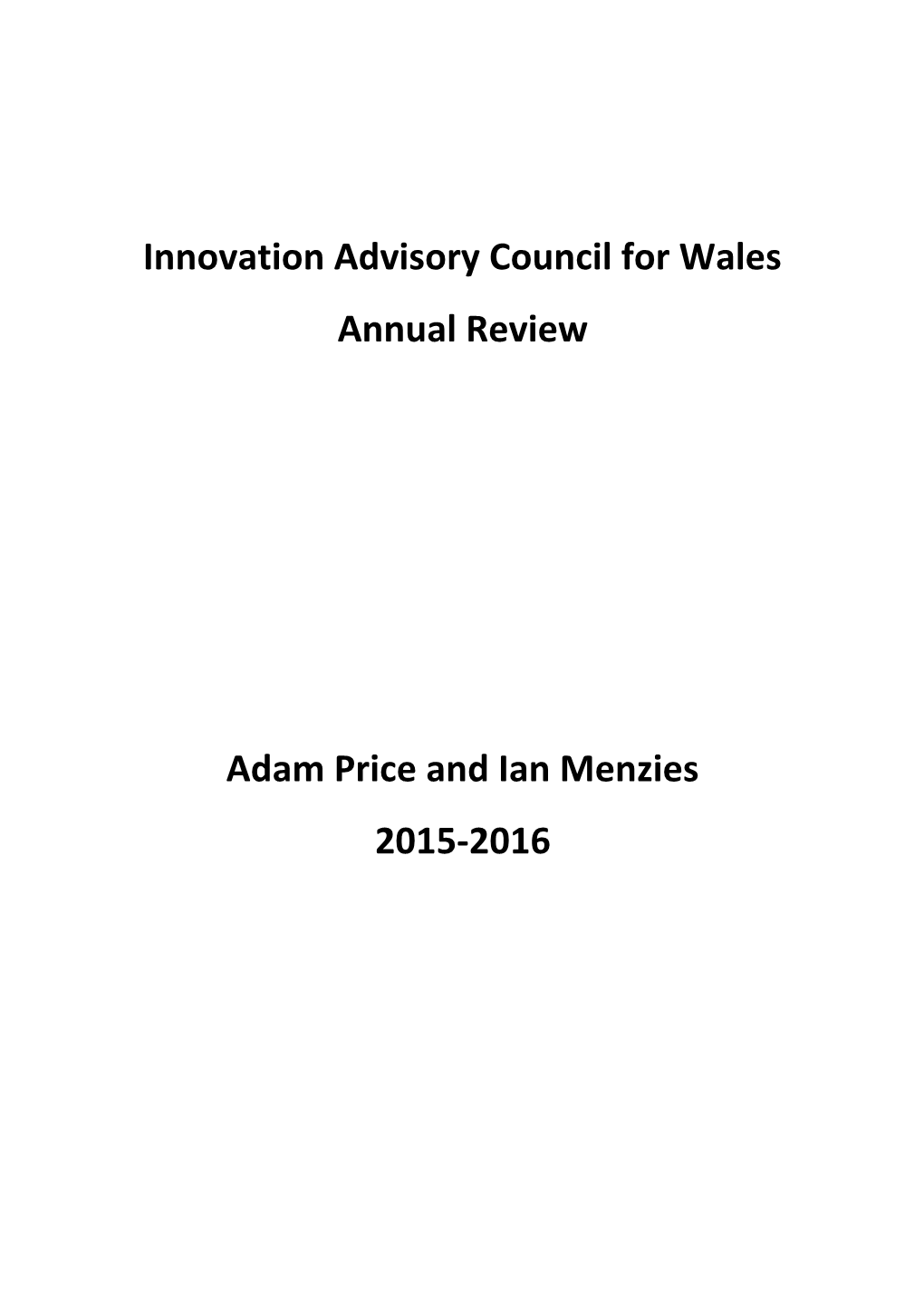 Innovation Advisory Council for Wales