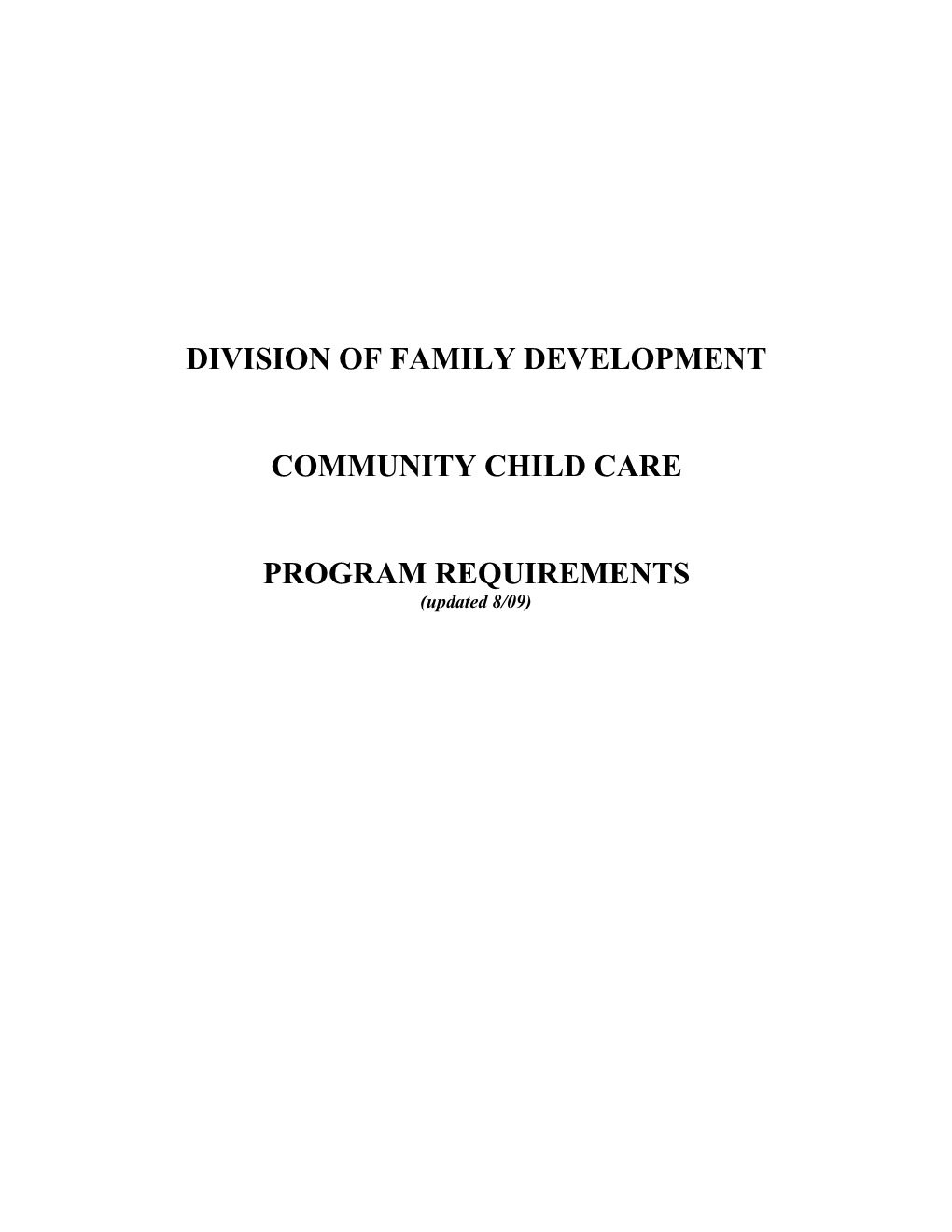 Division Of Family Development