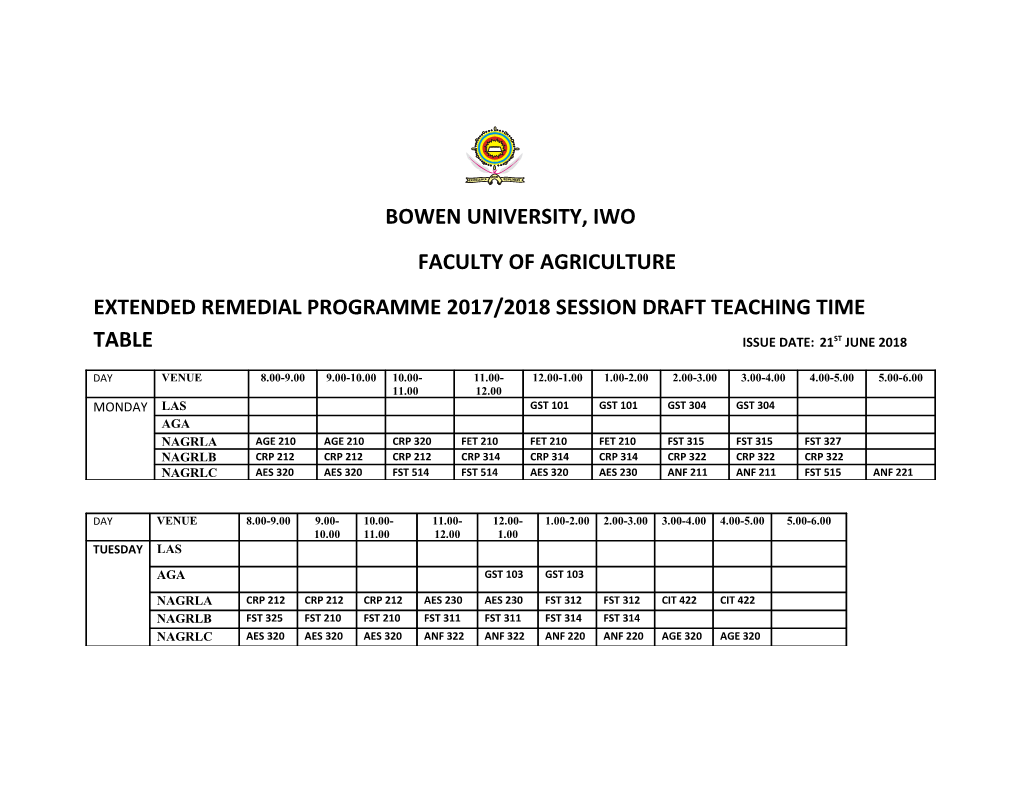 Bowen University, Iwo