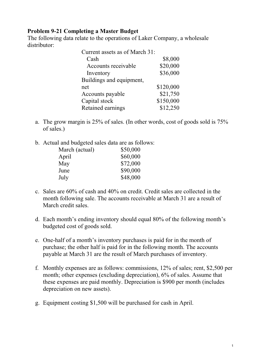 Problem 9-16 Integration of Sales, Production, and Direct Materials Budgets