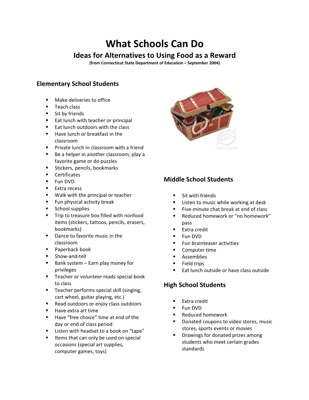 Ideas for Alternatives to Using Food As a Reward