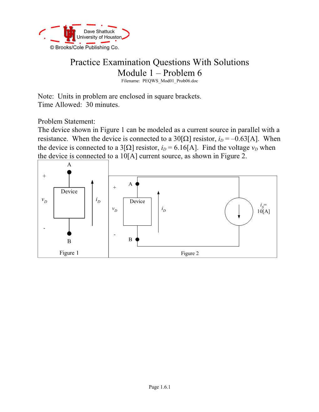 Practice Examination Module 1 Problem 6