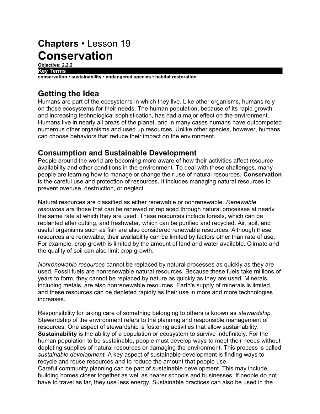 Conservation Sustainability Endangered Species Habitat Restoration