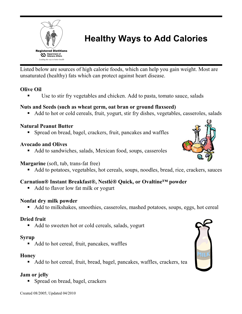 Healthy Ways to Add Calories