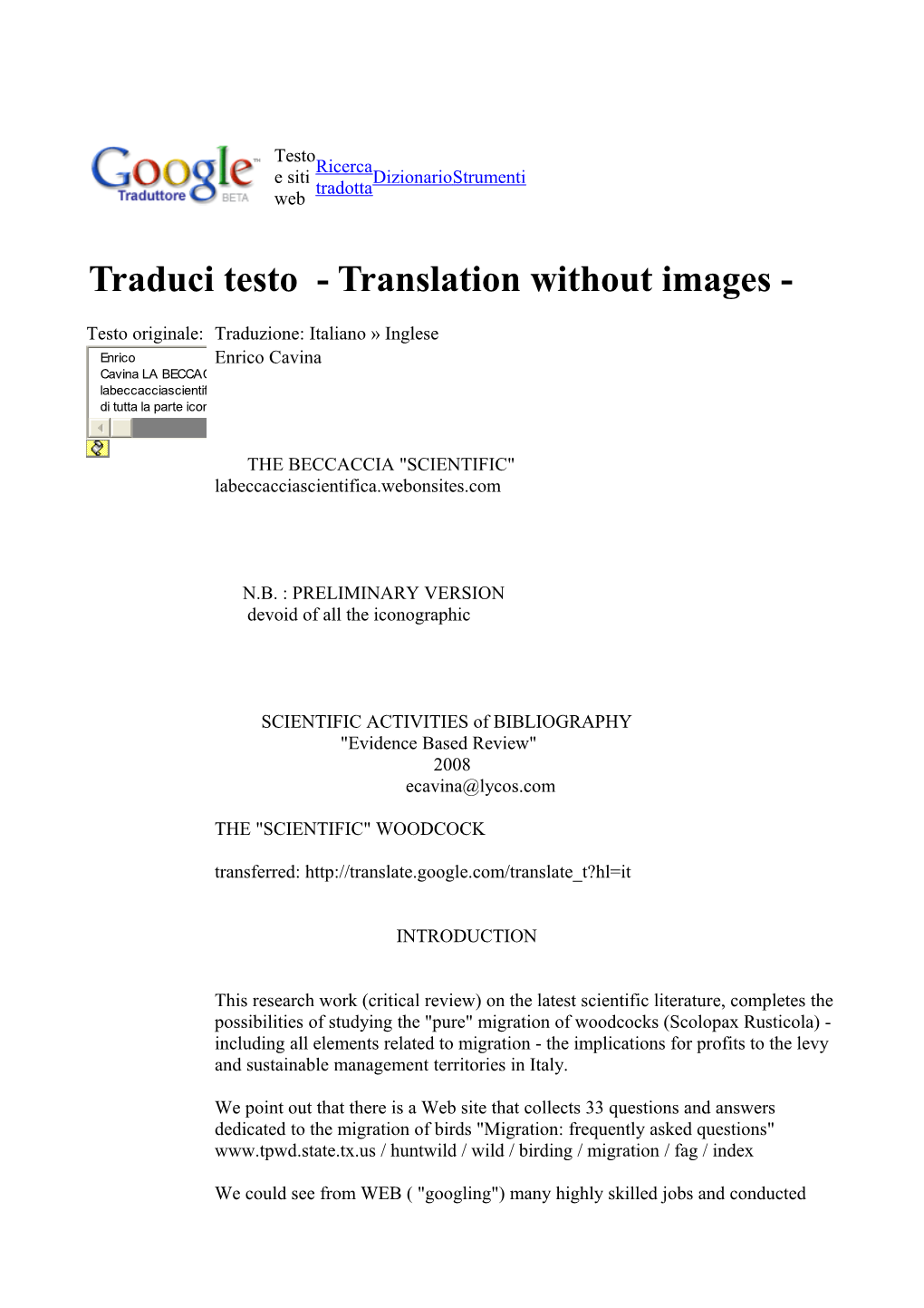 Traduci Testo - Translation Without Images