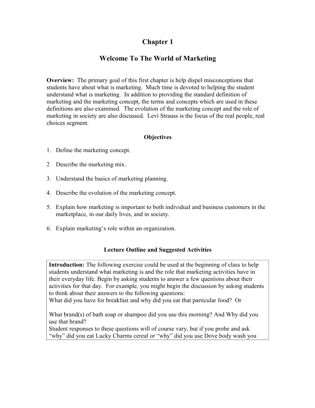 Welcome to the World of Marketing