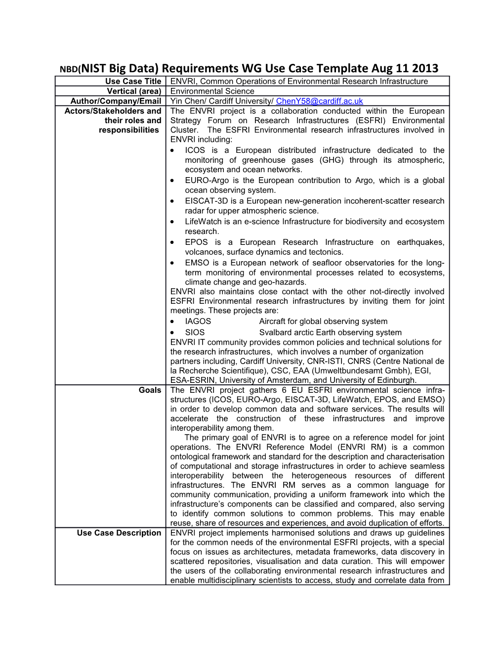 NBD(NIST Big Data) Requirements WG Use Case Template Aug 11 2013