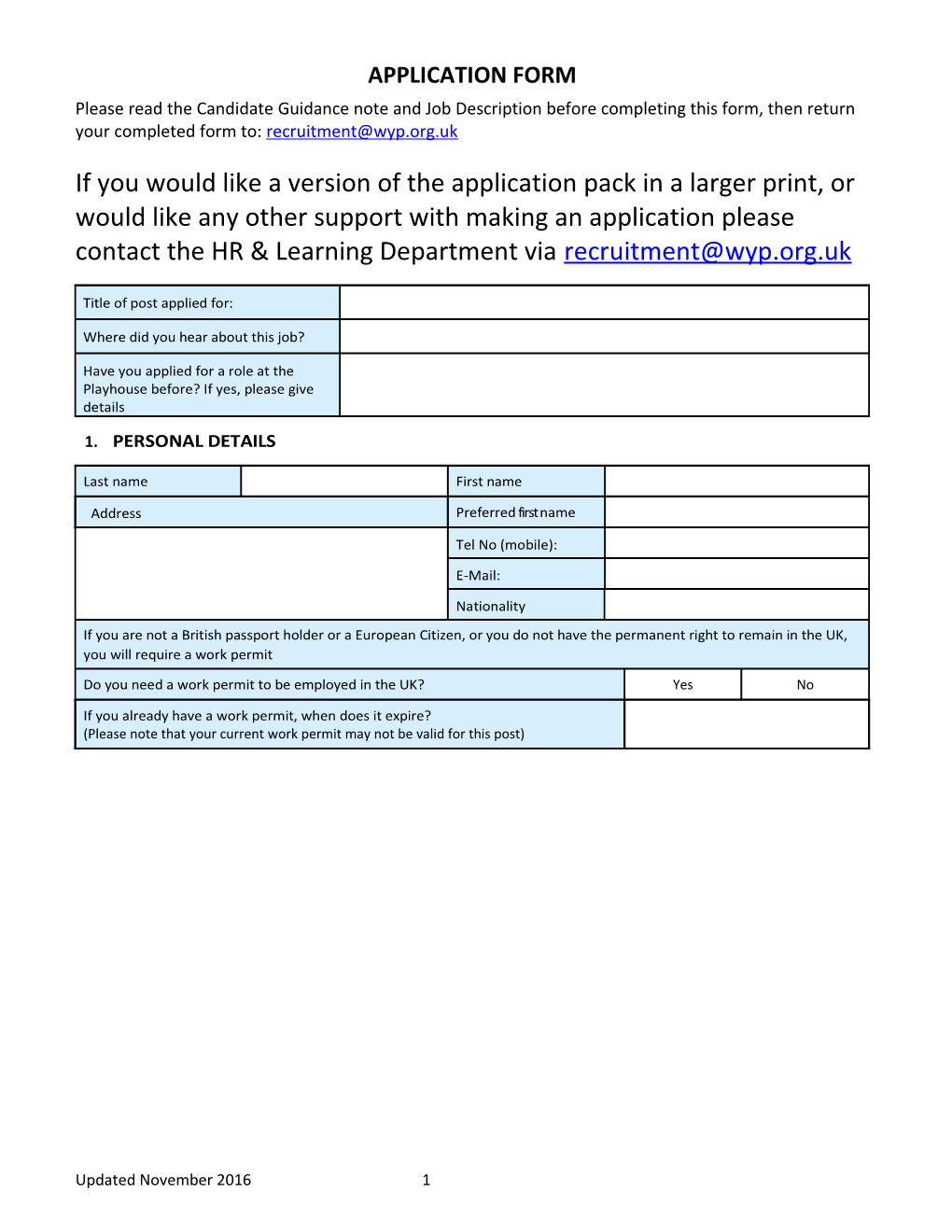 Job Application Pack DOC TEMPLATE