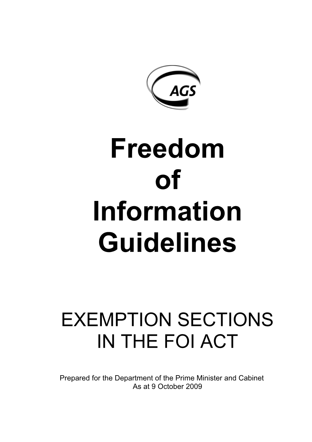 Freedomofinformationguidelines EXEMPTION SECTIONS in the FOI ACT
