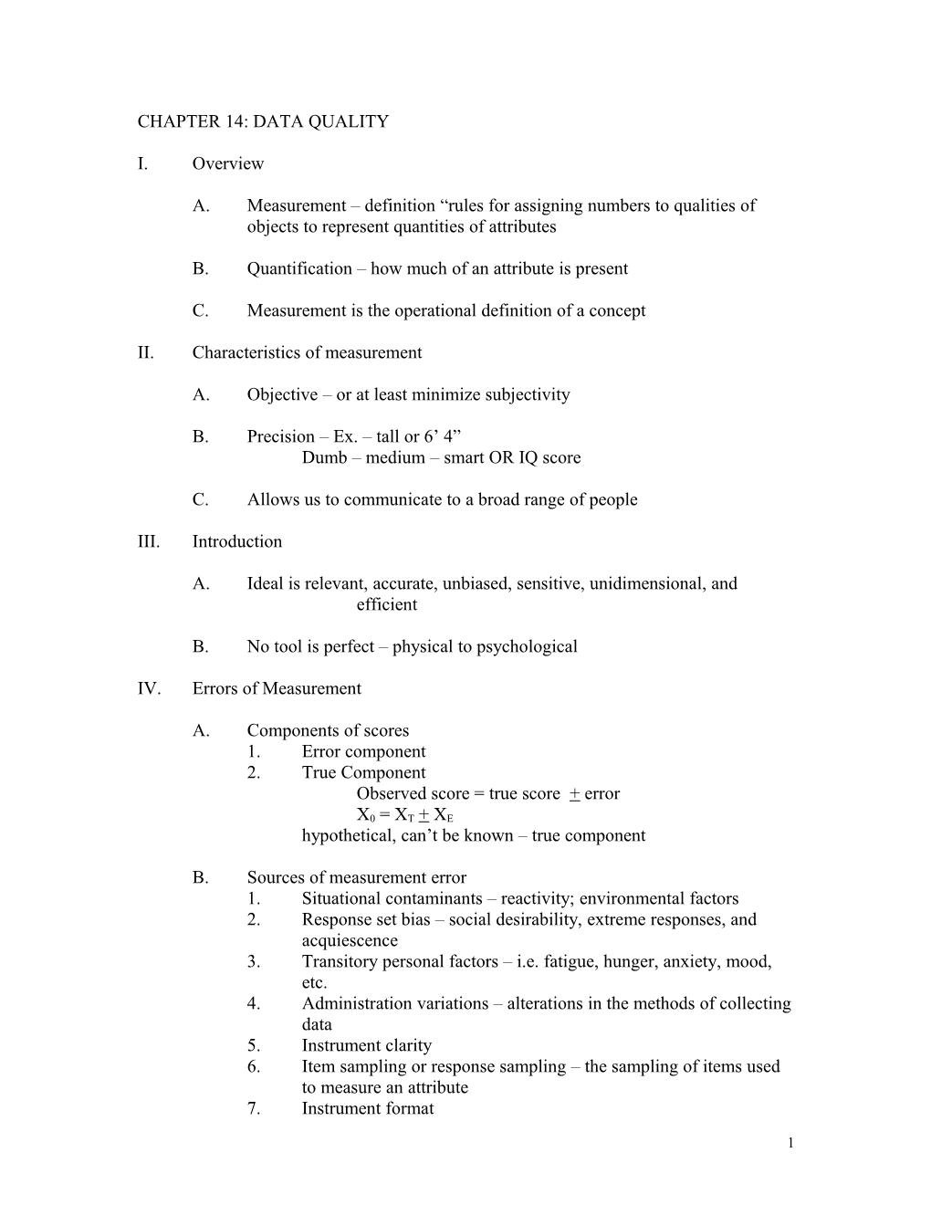 Chapter 12: Data Quality