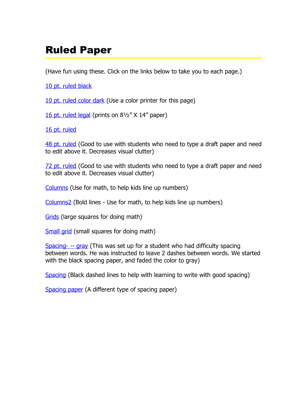 Lined Paper Document