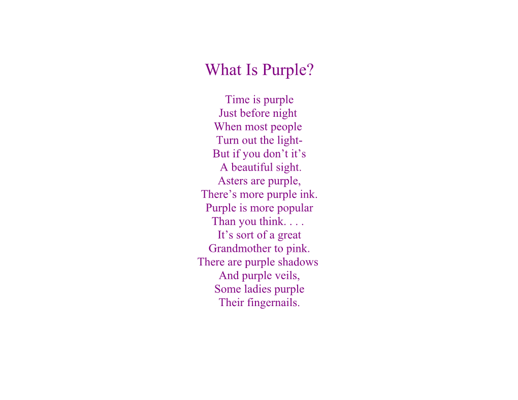 What Is Purple