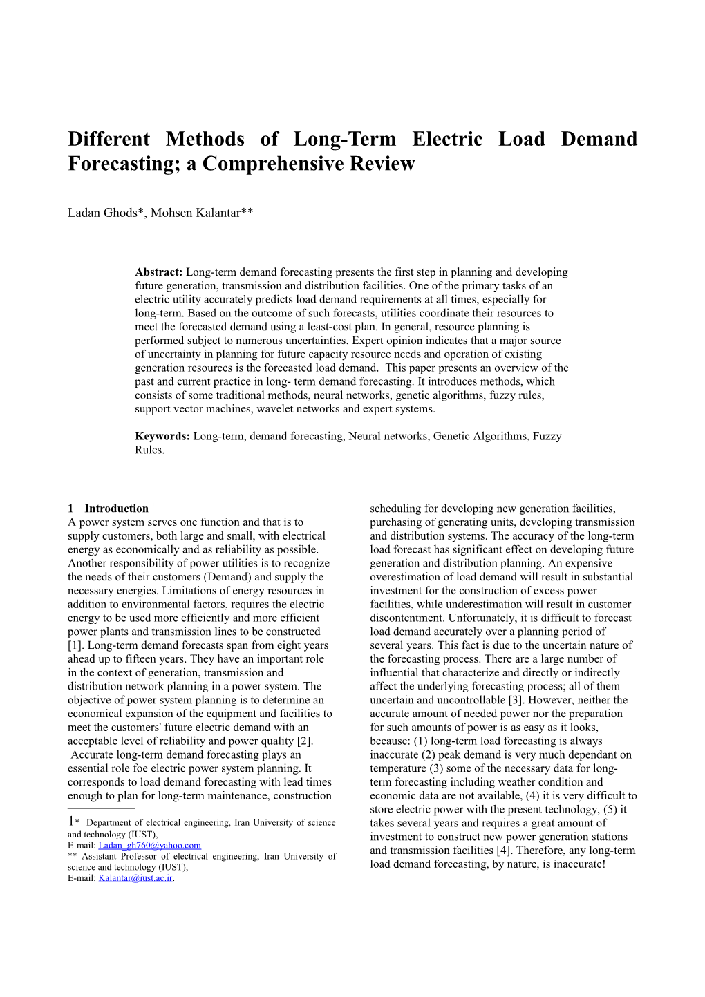 Preparation of Papers for Iranian Journal of Electrical and Electronic Engineering (IJEEE)