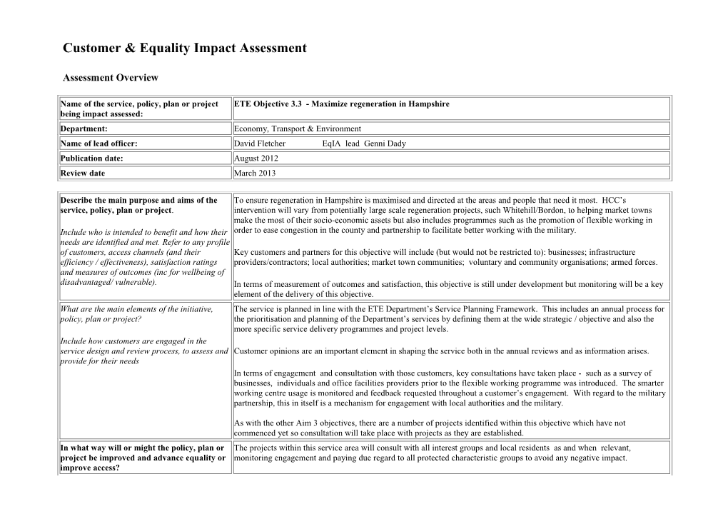 Equality Impact Assessment s3