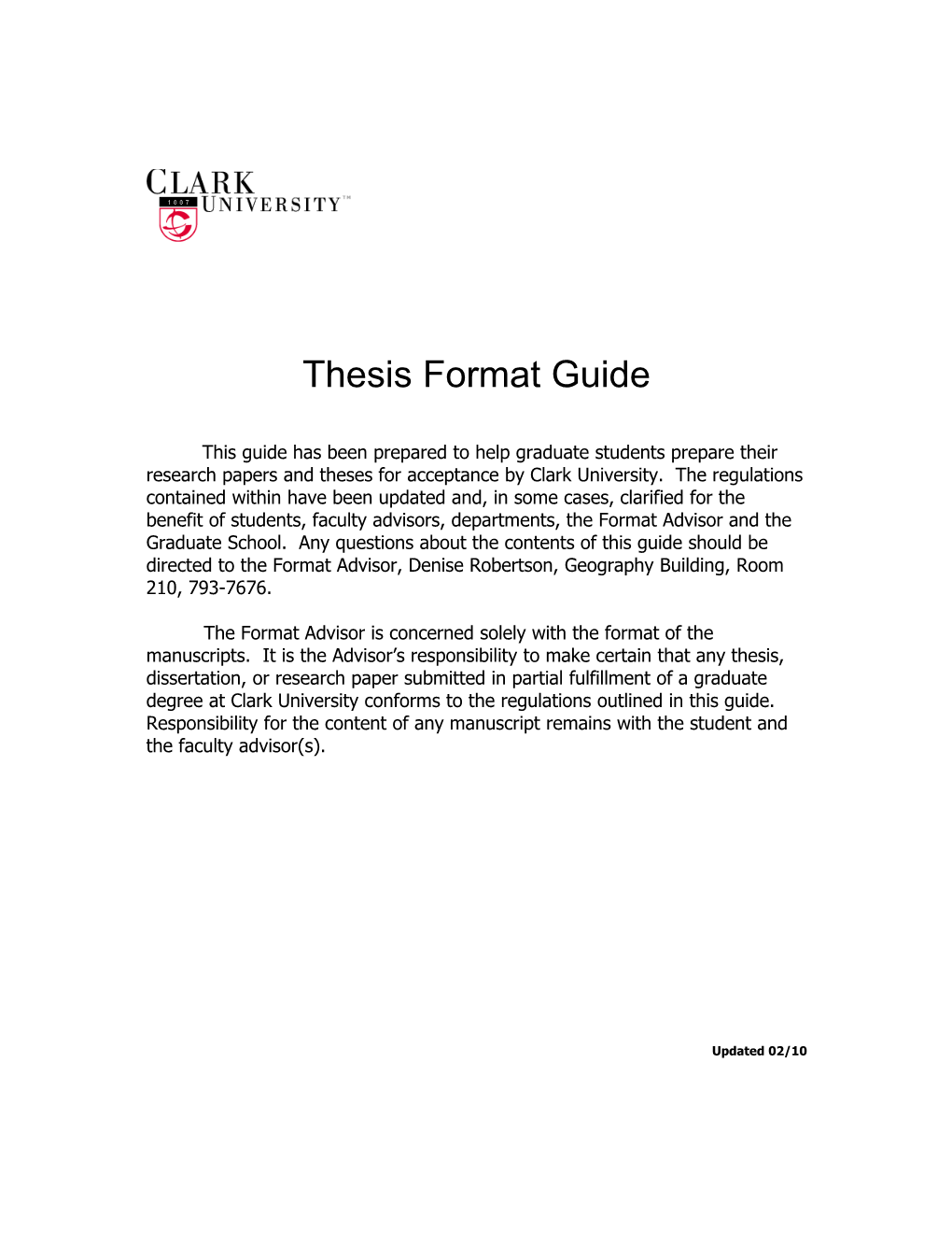 Guidelines for Submitting a Doctoral Dissertation