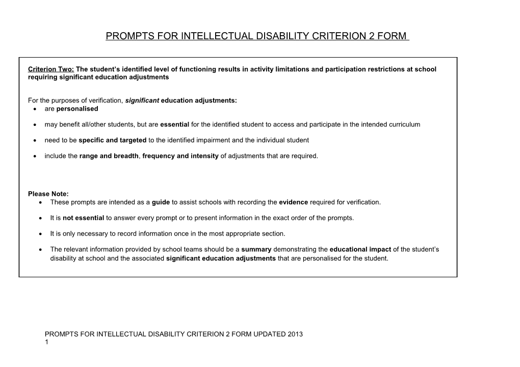 Autism Spectrum Disorder - Criteria 2 Prompts