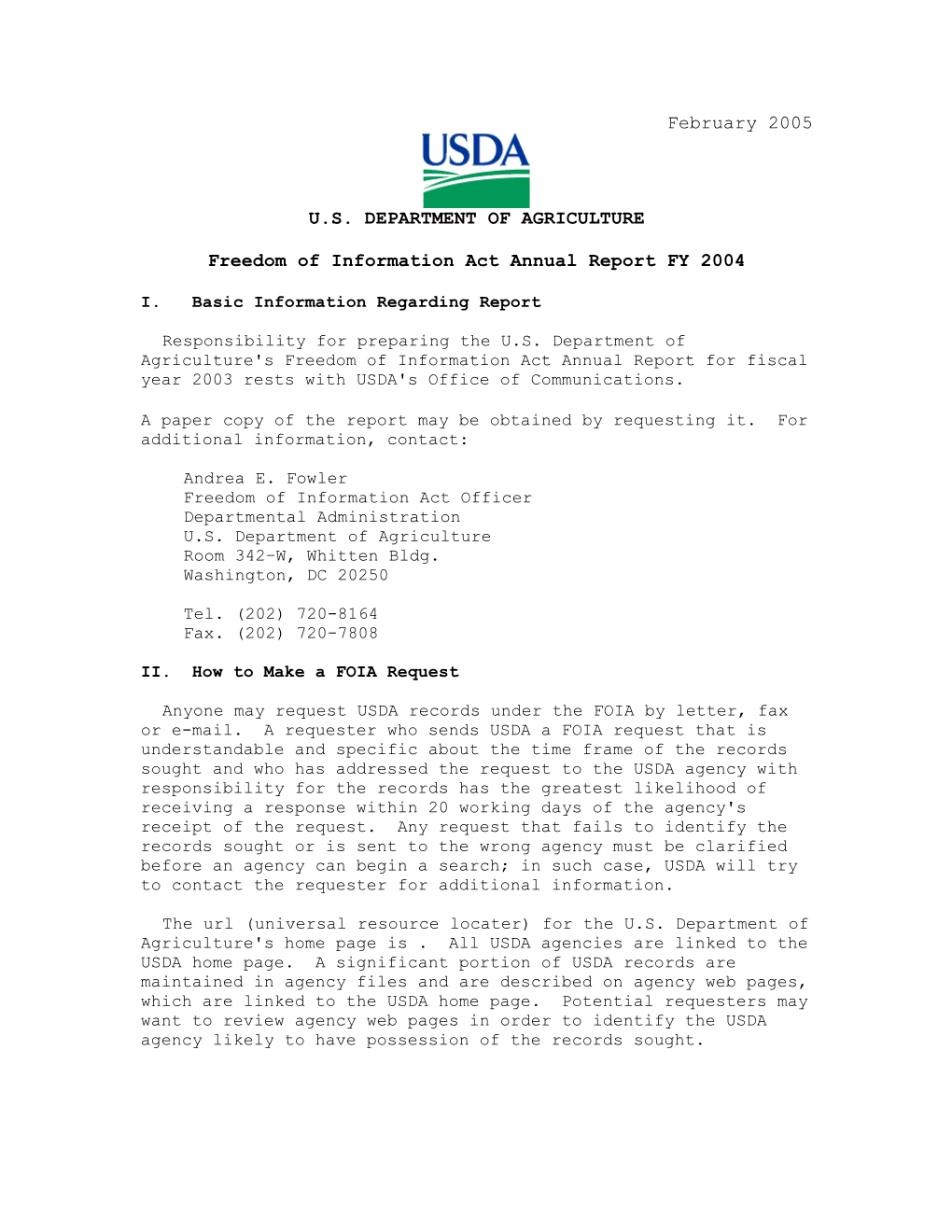 Doj Foia 2001 Annual Report - Initial Foia/Pa Access Requests