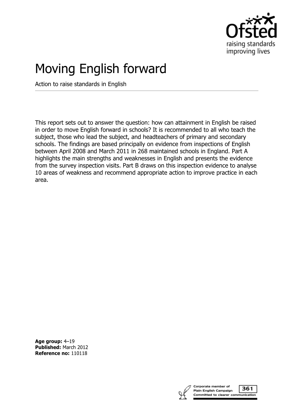 Action to Raise Standards in English