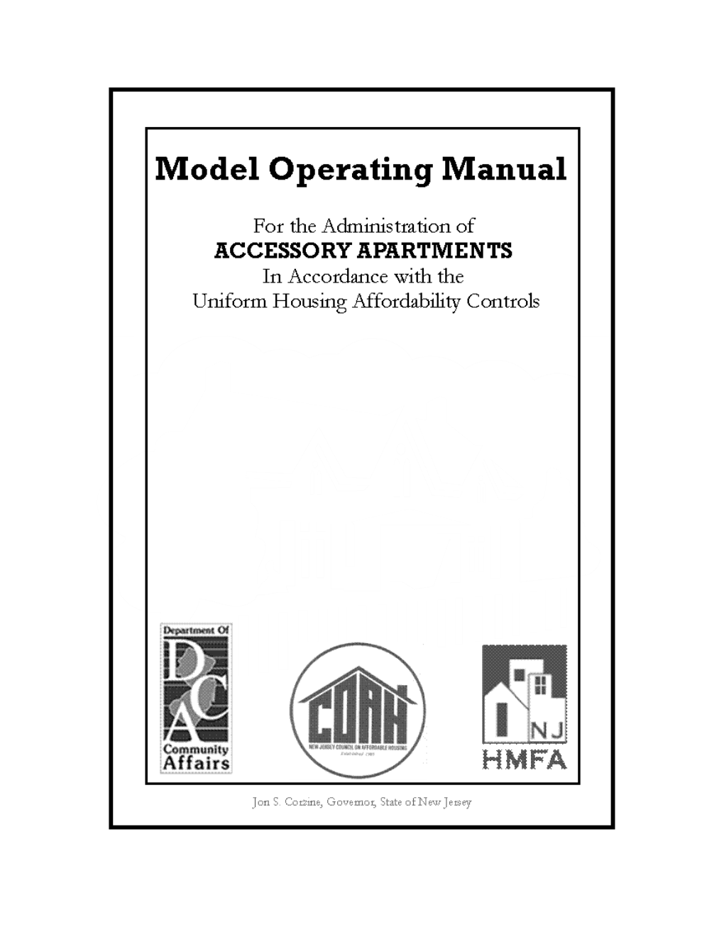 Accessory Apartment Operating Manual Checklist