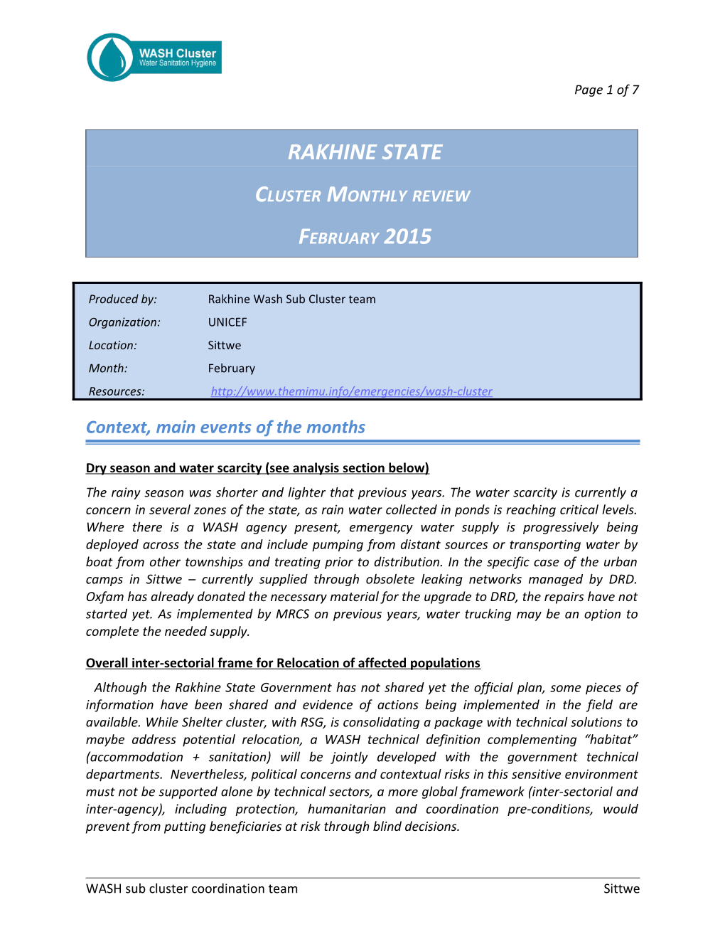 Dry Season and Water Scarcity (See Analysis Section Below)