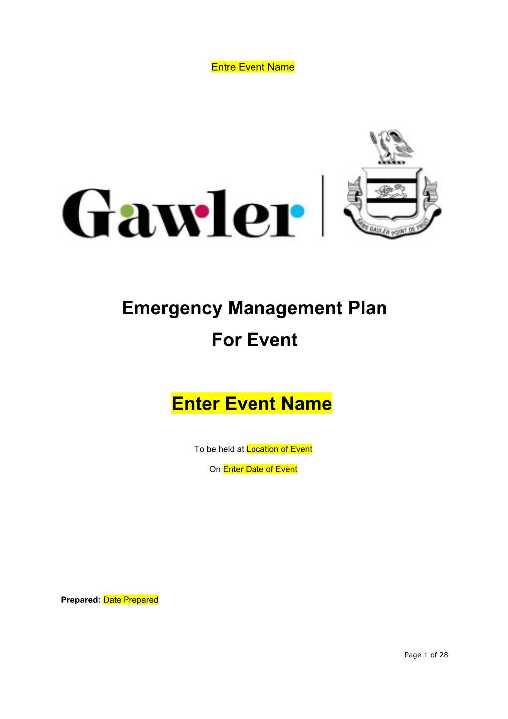 Emergency Management & Recovery Plan