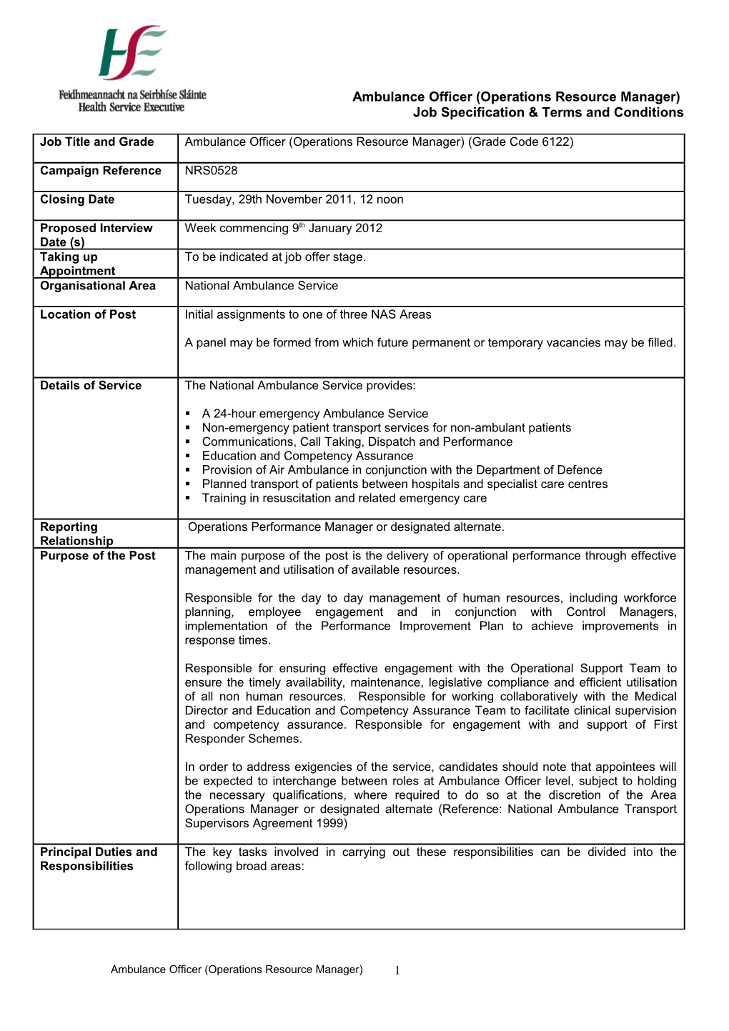 Job Specification & Terms and Conditions s5