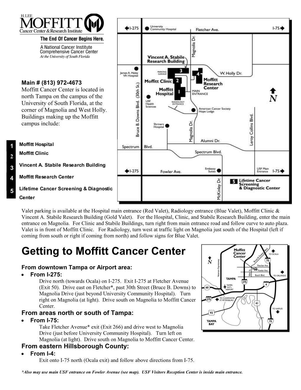 Getting to Moffitt Cancer Center