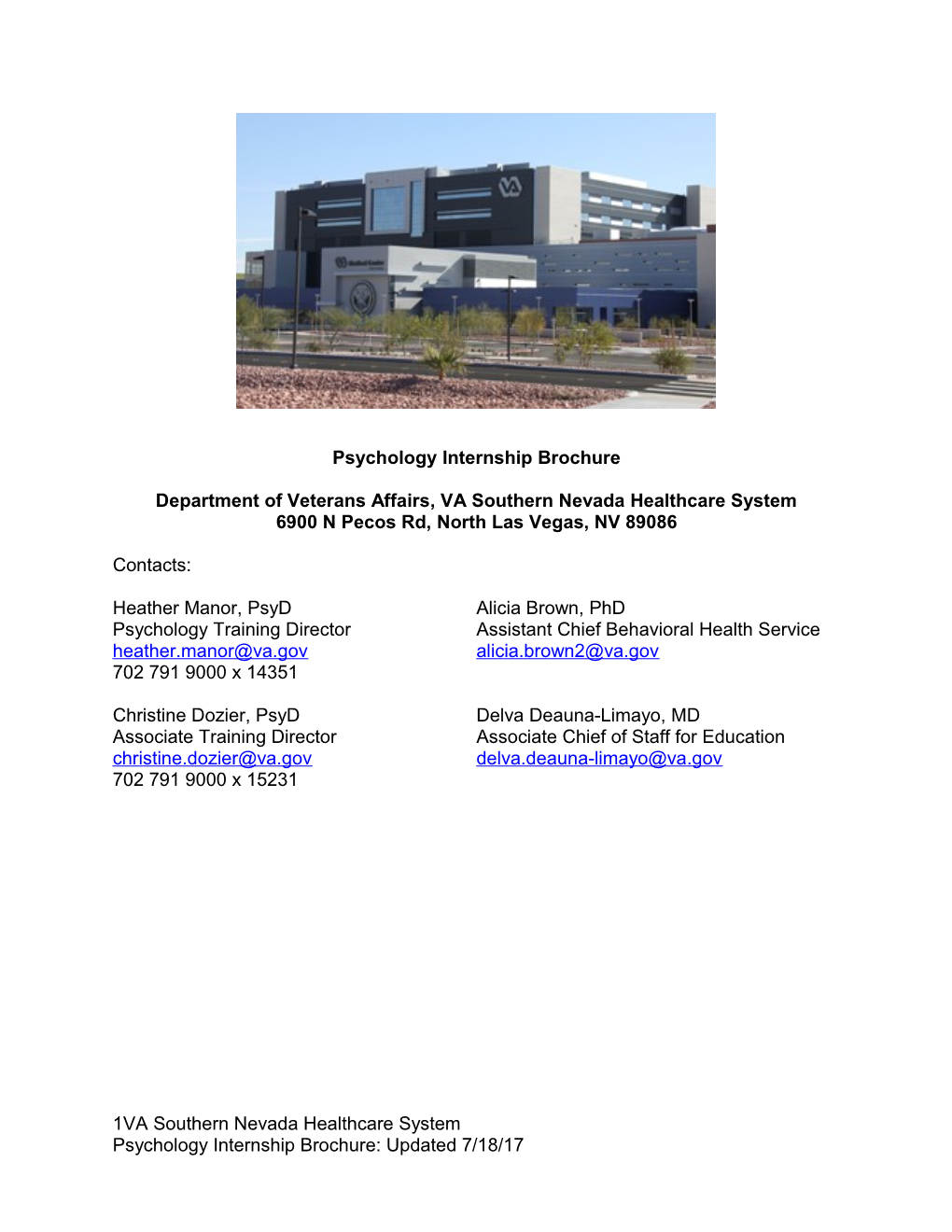 Department of Veterans Affairs, VA Southern Nevada Healthcare System