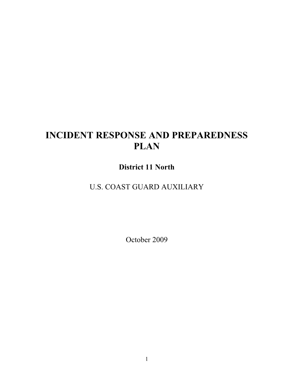 Incident Response and Preparedness Plan