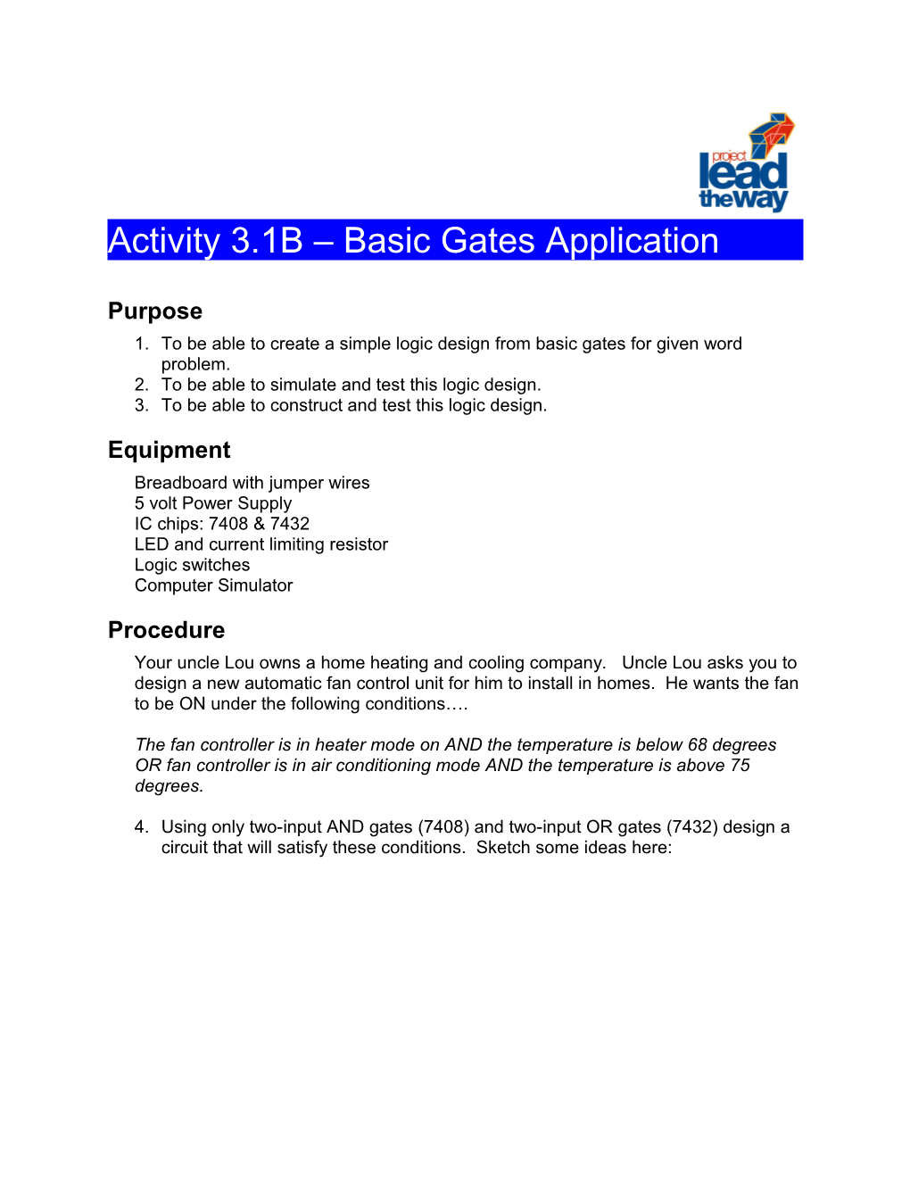 Activity 3.1B Basic Gates Application