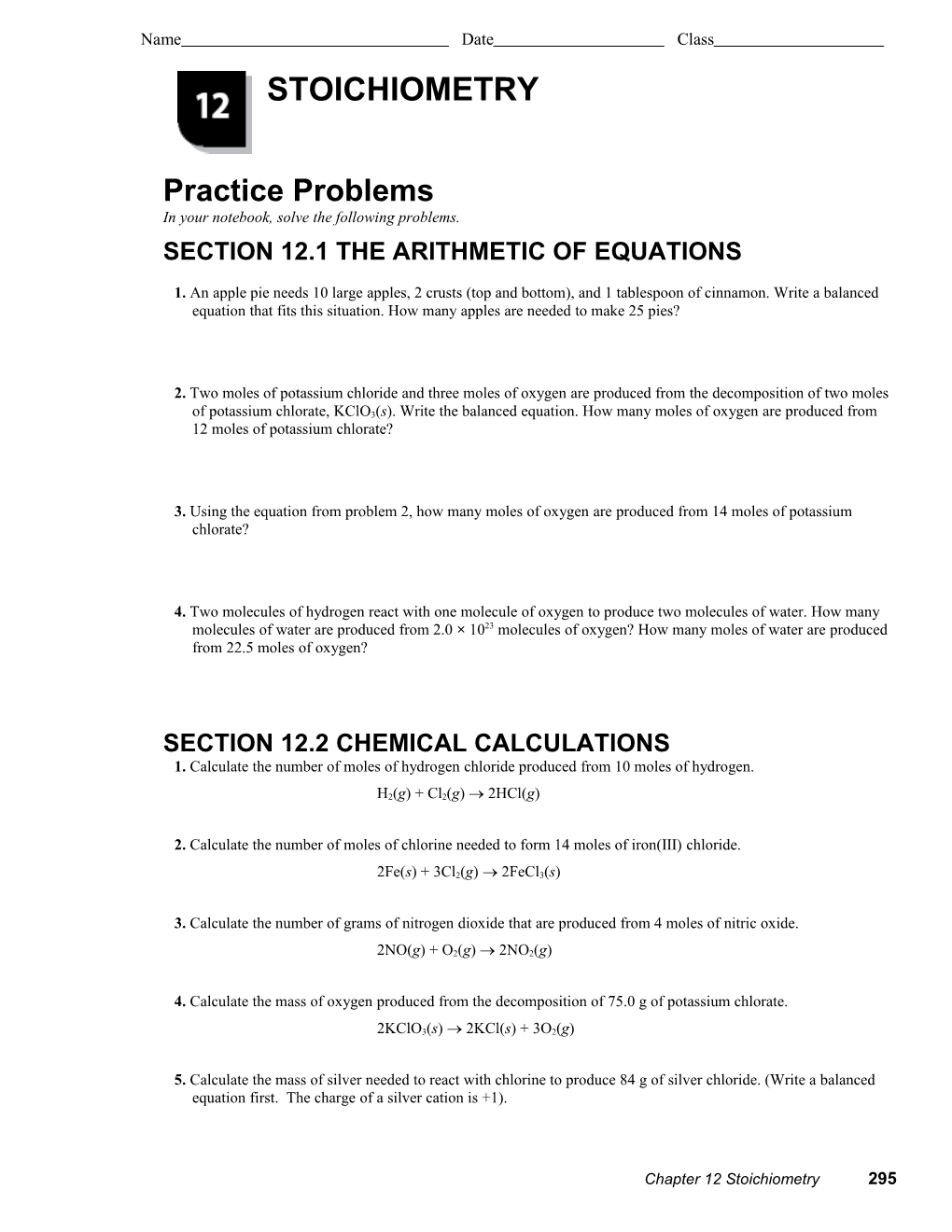 Section 12.1 the Arithmetic of Equations