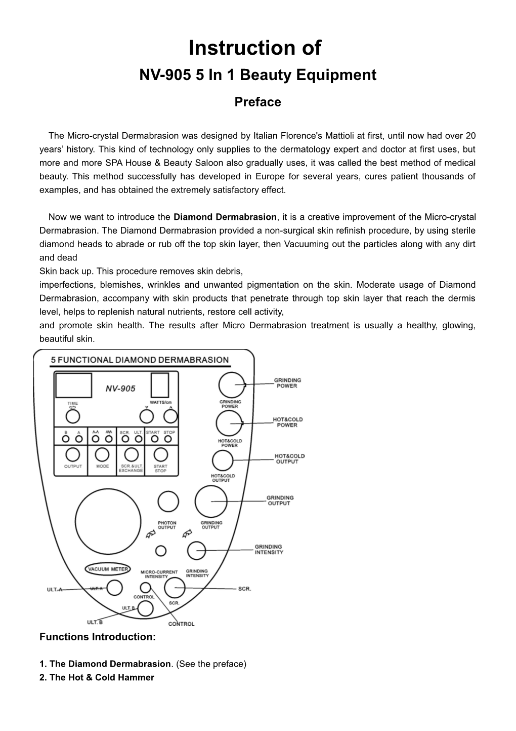 NV-905 5 in 1 Beauty Equipment