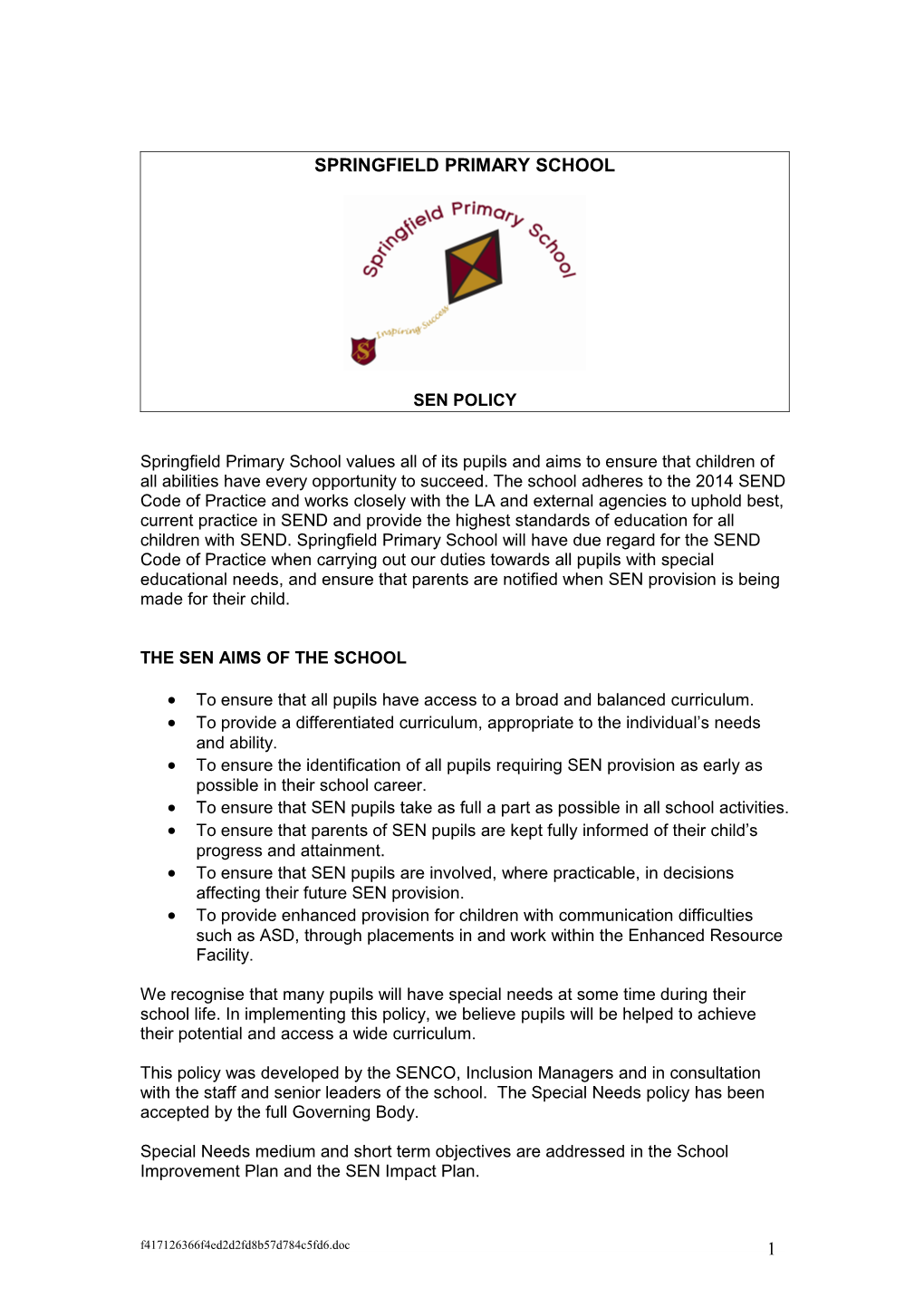 Statutory Assessment of Special Educational Needs